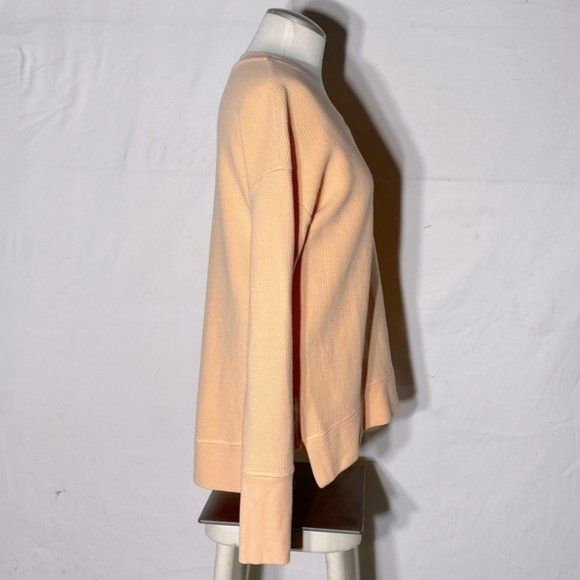 Athleta Orange Waffle Knit Long Sleeve Crew Neck Top S - Picture 5 of 14